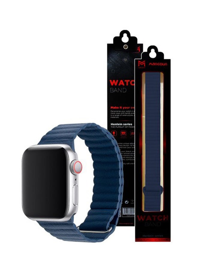 MARGOUN - Henlein Series Replacement Band For Apple Watch 42/44mm Dark Blue - Image 1
