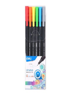 Deli 6-Piece Fineline Pen Set Multicolour  - Image 1