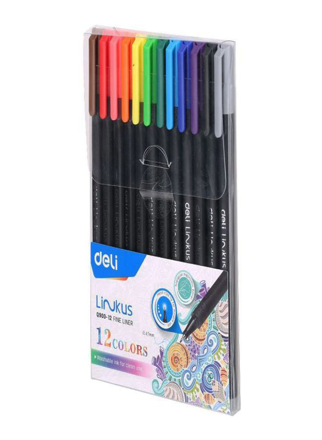 12-Piece Fineline Pen Set Multicolour - v1593248032/N38838108A_2