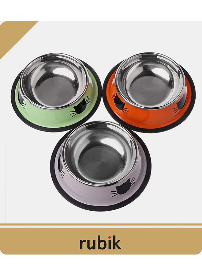 روبيك طقم أوعية طعام للقطط مكون من 3 قطع برتقالي/ رمادي/ أخضر فاتح 5.9x1.4x4.7Ø³Ù†ØªÙŠÙ…ØªØ± - Image 5