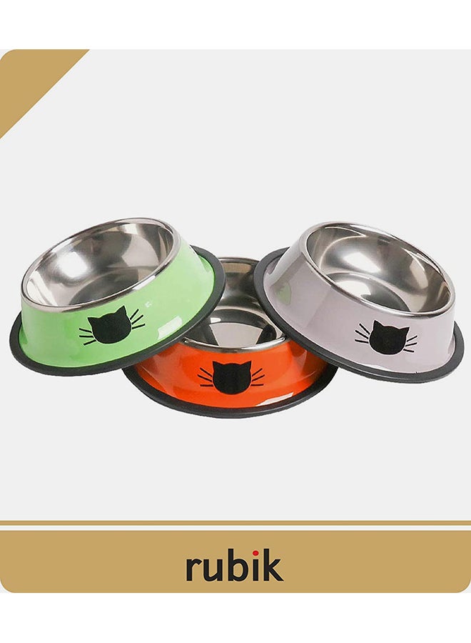 روبيك طقم أوعية طعام للقطط مكون من 3 قطع برتقالي/ رمادي/ أخضر فاتح 5.9x1.4x4.7Ø³Ù†ØªÙŠÙ…ØªØ± - Image 4