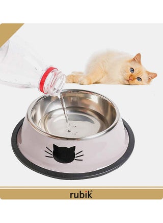 2-Piece Stainless Steel Cat Feeding Bowls Grey 5.9x1.4x4.7cm - view 2