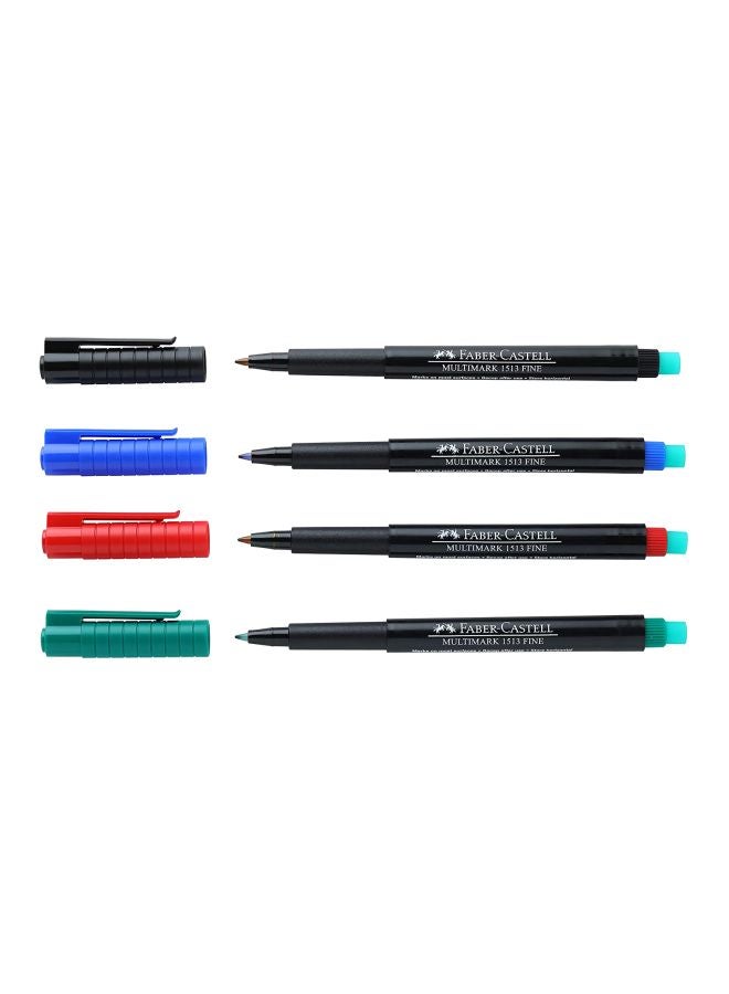 FABER-CASTELL Faber-Castell-Marker Multimark Permanent F Wallet Of 4 Multicolour  - Image 1