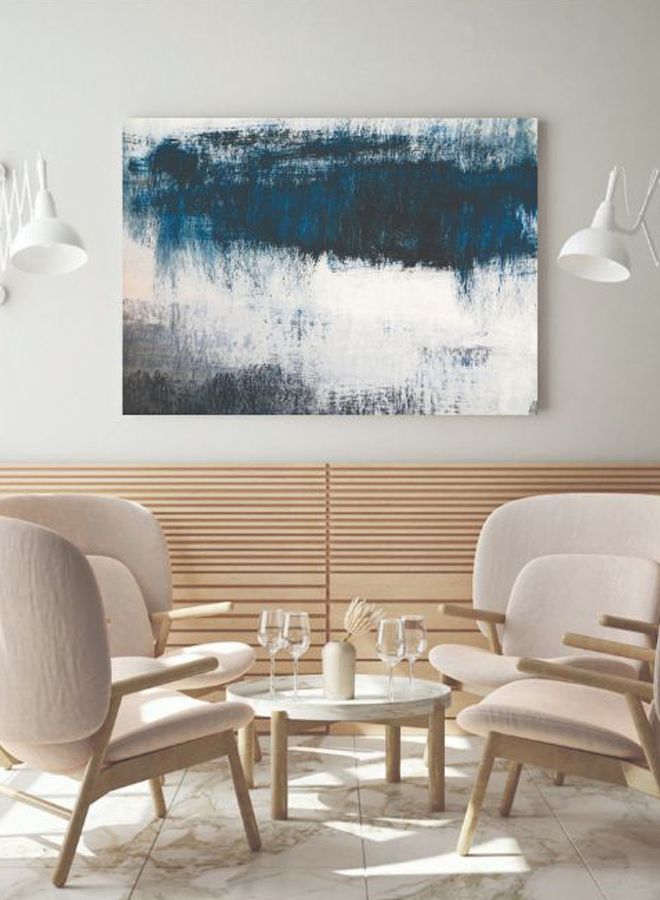 ROSE HAND Printed Fantasy Canvas Painting Blue/White 50 x 70centimeter - Image 2