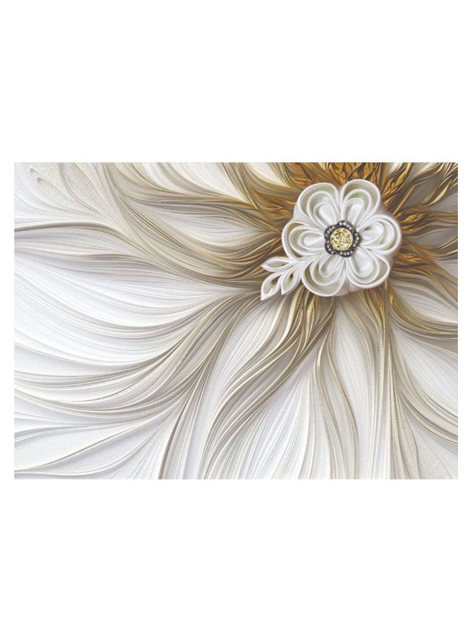 ROSE HAND Floral Printed Canvas Painting White/Brown 50 x 70cm - Image 1
