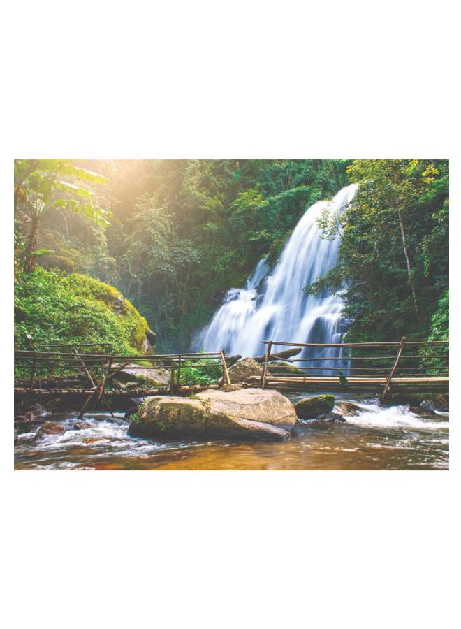 ROSE HAND Waterfall Landscape Printed Canvas Painting Multicolour 50 x 70centimeter - Image 1