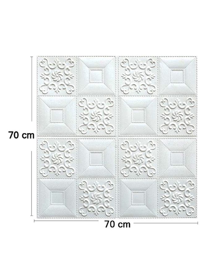 SAPU 5-Piece 3D Foam Bricks Wall Sticker Set White/Gold 70 x 70cm  - Image 2