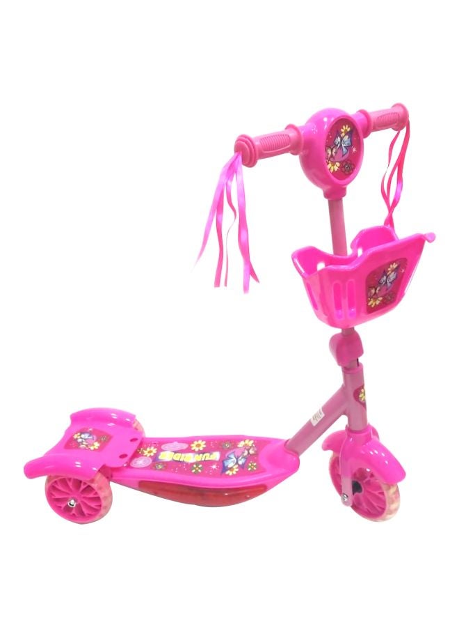 3-Wheel Kick Scooter With Storage Basket In Front Pink For Kids Fun Pink 60x17x68cm - Image 1