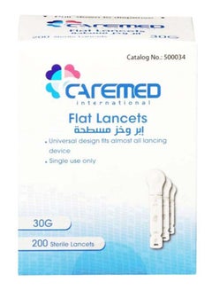 CAREMED Pack Of 200 Sterlite Flat Lancet  - Image 1