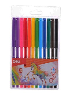 Deli 12-Piece Felt Pen Set Multicolour  - Image 1