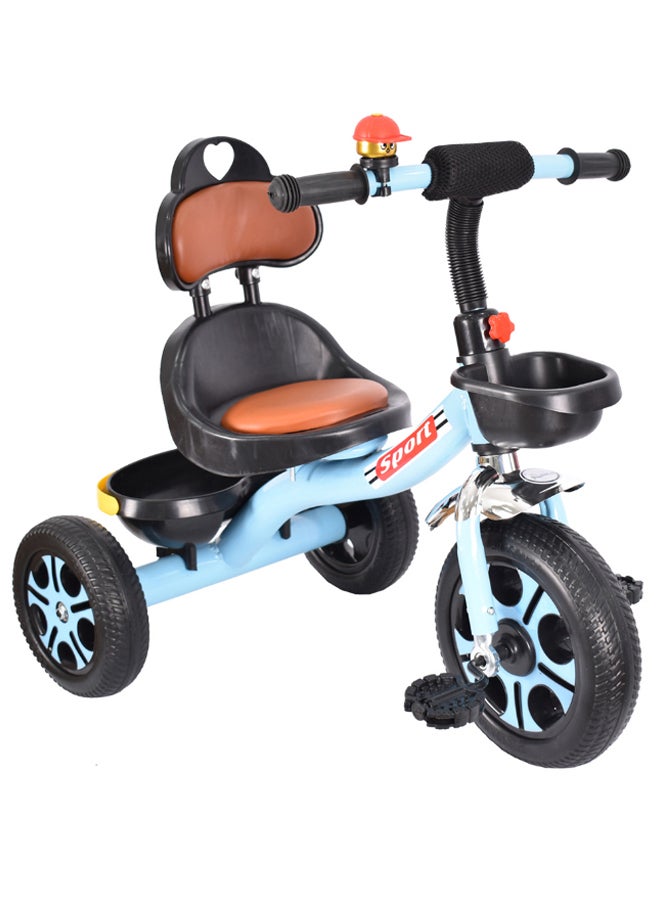 AMLA Wide Wheel Base Ride On Storage Basket Pattern Kids Toys Tricycle With Front Toddler Pedal 64x75cm - Image 1