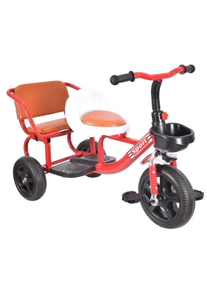 أملا دراجة ثلاثية العجلات بمقعد مزدوج ومزودة بسلة أمامية 80x68سم - Image 2