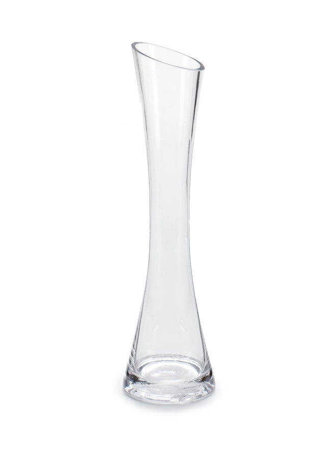 Arte Regal Decorative Conical Shape Glass Vase Clear 6.7x6.7x29.5centimeter 