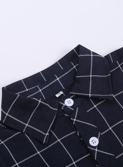 anabubu Boys Checked Short Sleeve Playsuit Navy  - Image 4