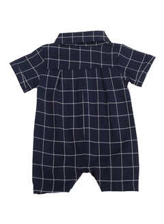 anabubu Boys Checked Short Sleeve Playsuit Navy  - Image 2