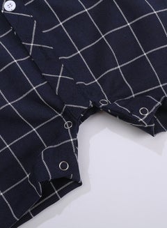 anabubu Boys Checked Short Sleeve Playsuit Navy  - Image 5