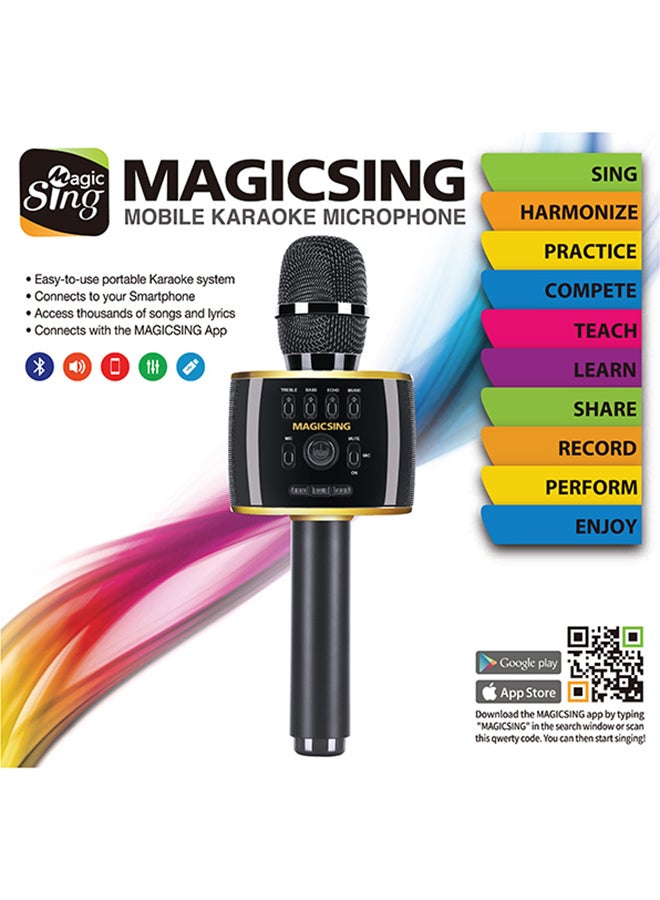Magic Sing - 2-In-1 Wireless Karaoke Microphone MP30 Black - Image 1
