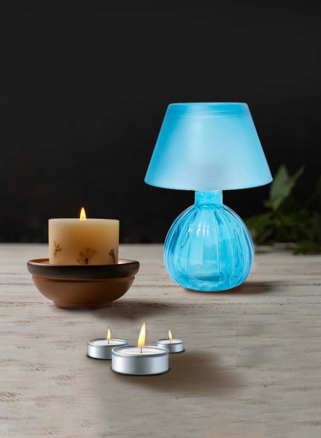 China Made Lamp Shape Candle Holder Blue 17x12cm - Image 1