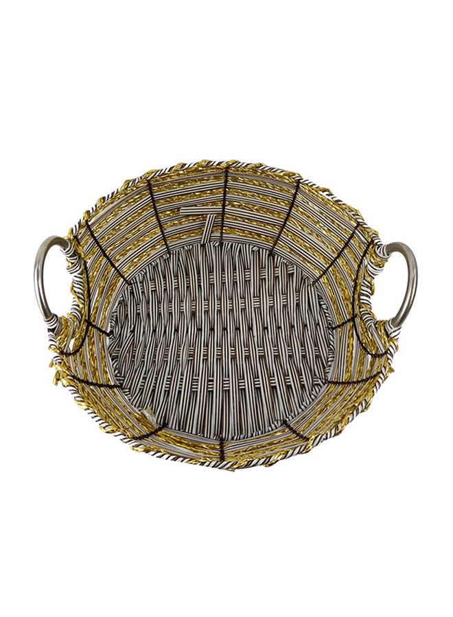 BABAZAM - Decorative Hand-Made Basket With Handle Yellow 30x30cm - Image 1