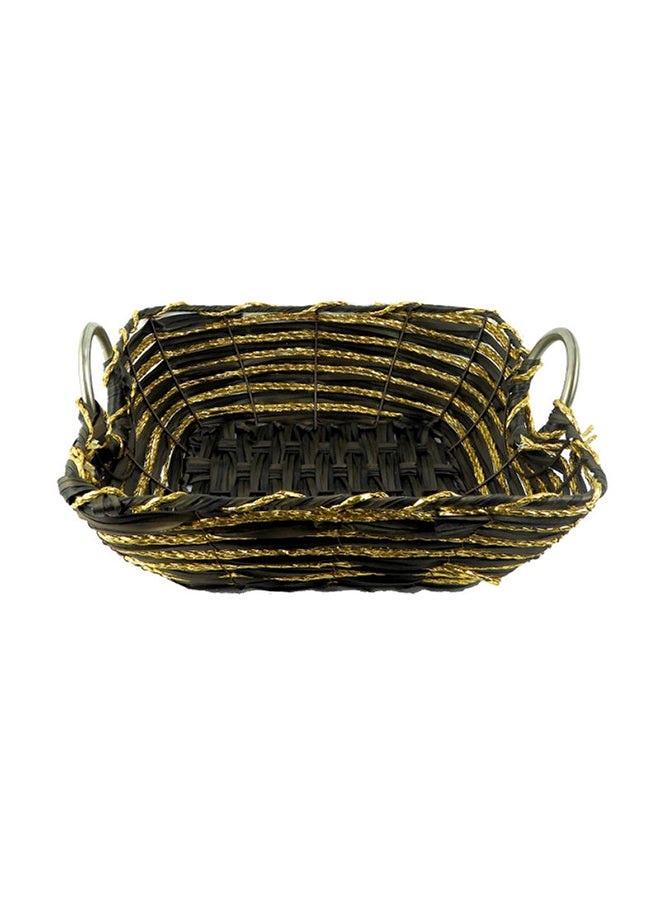 BABAZAM - Decorative Hand-Made Basket With Handle Brown 30x30cm - Image 1
