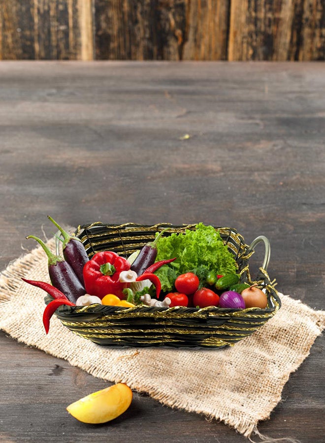 BABAZAM - Decorative Hand-Made Basket With Handle Brown 30x30cm - Image 1