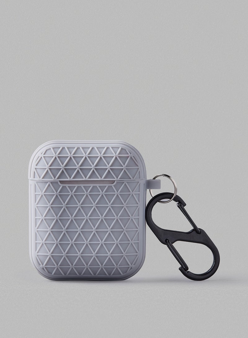 Noon East Protective Case Cover For AirPods With Carabiner Grey - Image 1
