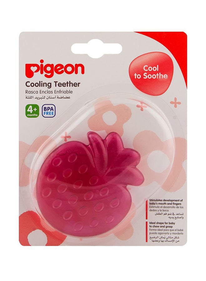 pigeon - Cooling Teether, 4+ Months - Strawberry, Pink - Image 1