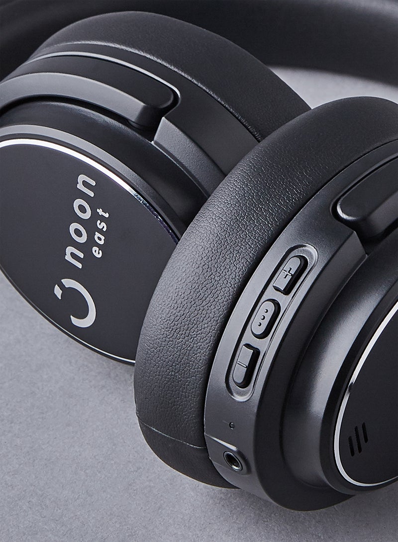 Noon East - Hush Over Ear Wireless Headphone Active Noise Cancelling (ANC) With Mic Black - Image 1