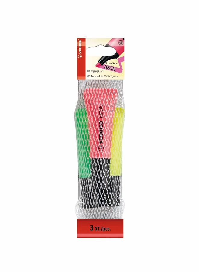STABILO 3-Piece Highlighter Set Multicolour 