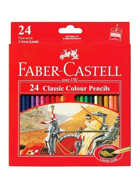 24-Piece Classic Colour Pencils With Sharpener Multicolour