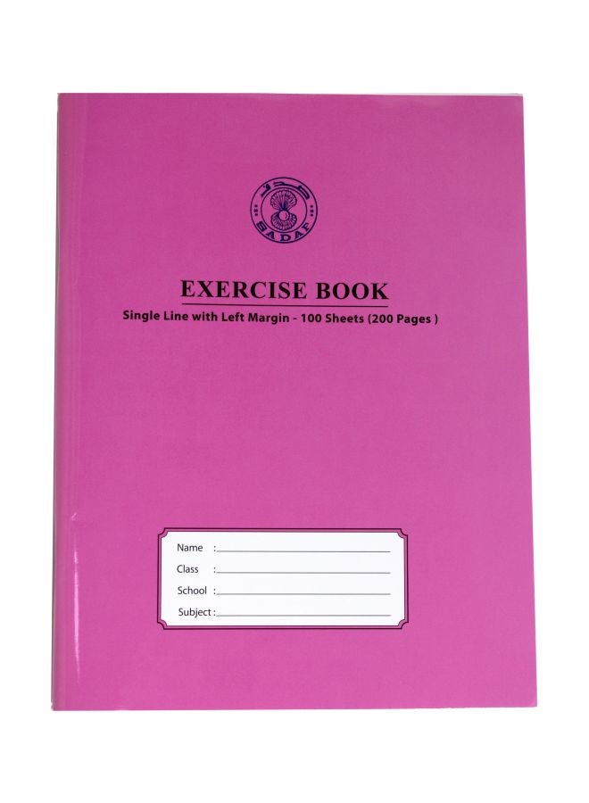 صدف دفتر تمارين بخطٍ واحد بمقاس A5 وردي/أبيض