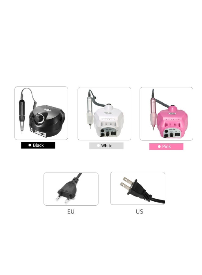 Professional Electric Nail Drill Machine Set Black/Grey - Image 3