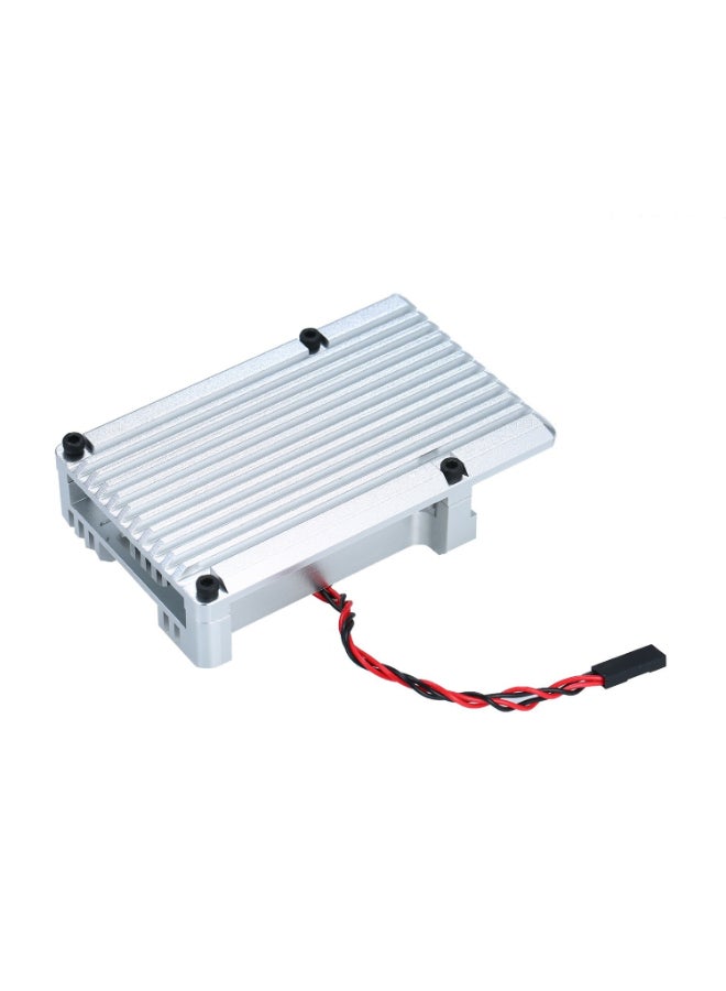 Generic - Dual Cooling Fan Case With Heatsink Pillar For Raspberry Pi 4 10.5cm Silver/Black - Image 1