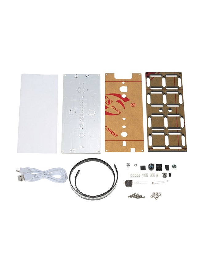 4-Digit DIY LED Clock Kit Clear 20 x 10cm  - Image 1