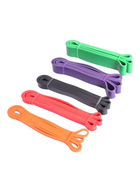 5-Piece Pull Up Exercise Band With Accessory Set 208cm
