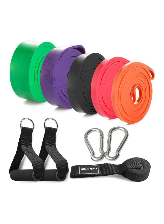 5-Piece Pull Up Exercise Band With Accessory Set 208cm