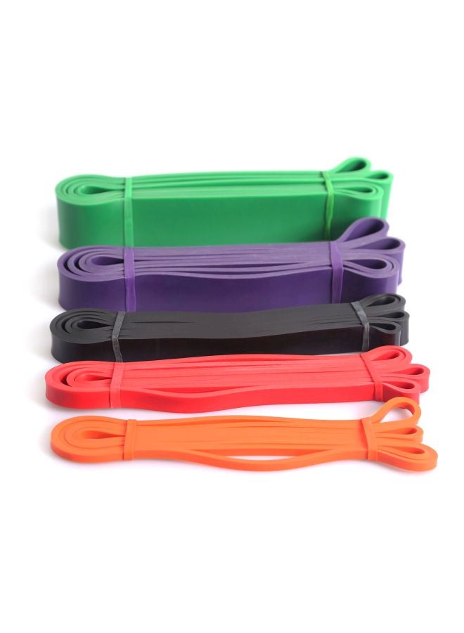 5-Piece Pull Up Exercise Band With Accessory Set 208cm