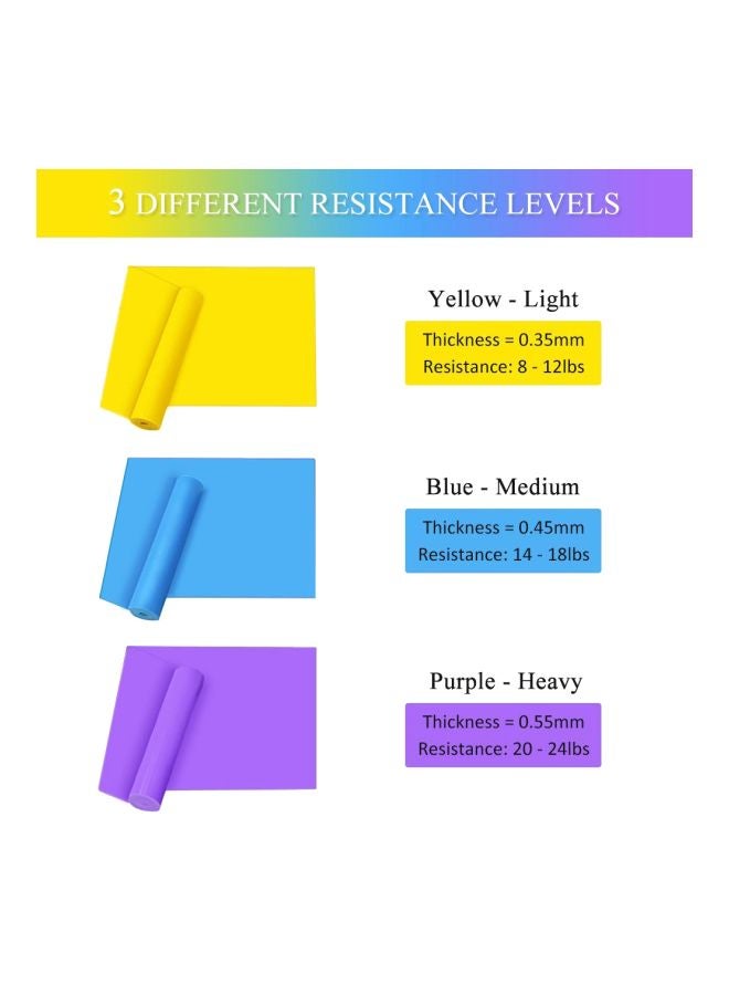 طقم أشرطة مقاومة مطاطية مكون من 3 قطع - Image 4