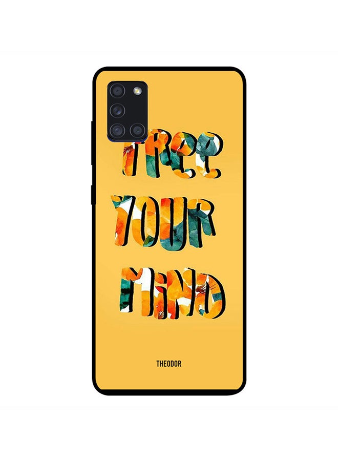 ثيودور غطاء حماية واقٍ لهاتف سامسونج جالاكسي A21 طبعة عبارة "Free Your Mind"