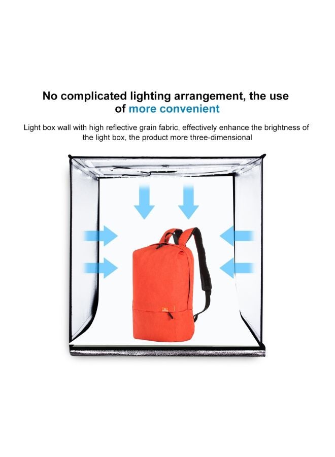 Portable Studio Light Box With Removable Backdrop 60x60x60centimeter Multicolour