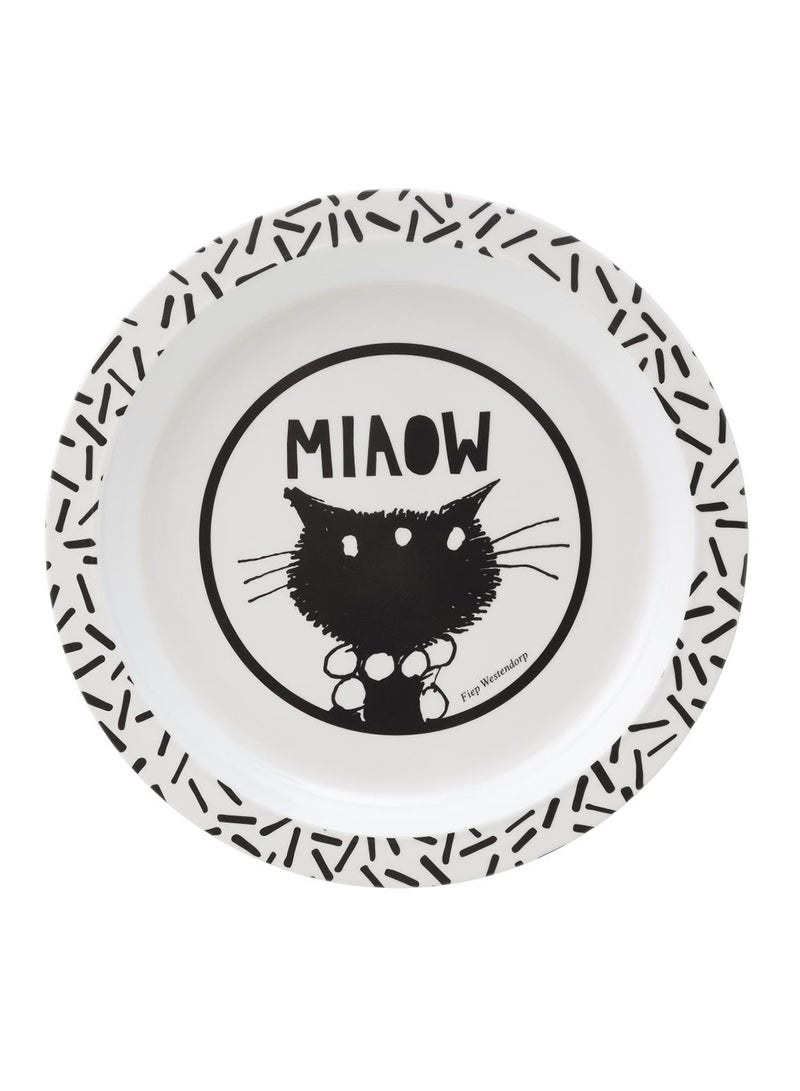 مج صغير من الميلامين موديل سيبي أبيض/أسود