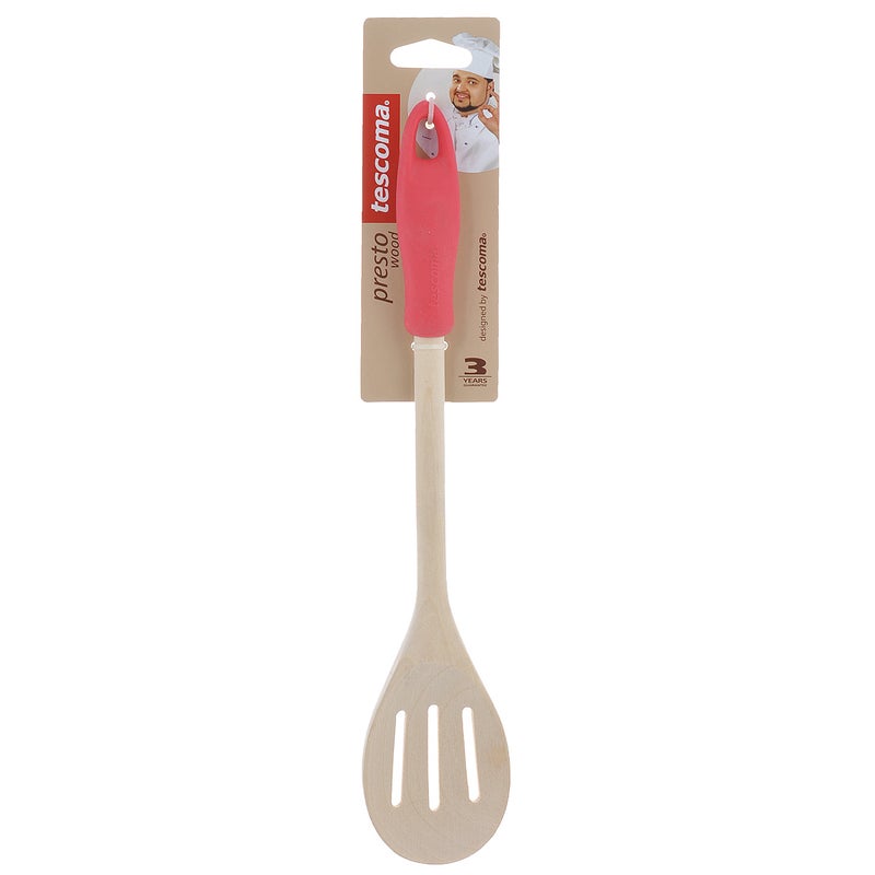 tescoma Slotted Stirring Spoon Red/Beige 30cm - Image 2