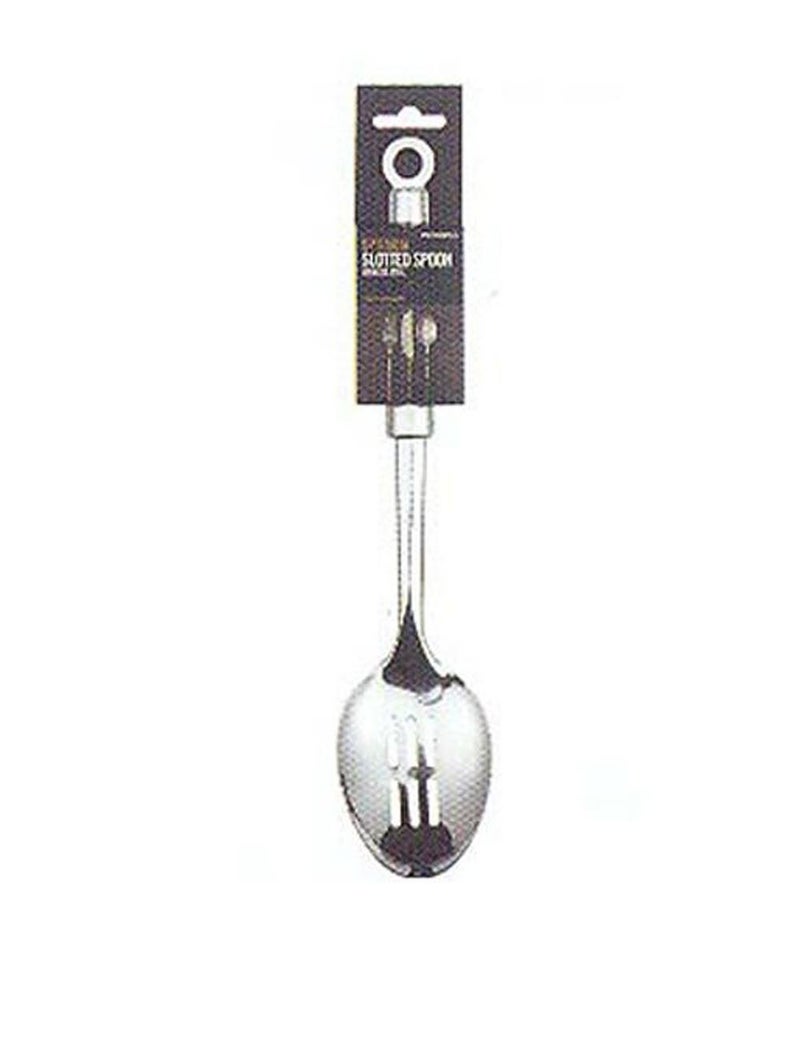 Solid Slotted Spoon Silver 32 x 8cm  - Image 2