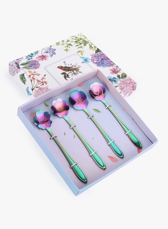 صن هوم طقم ملاعق على شكل زهرة مكون من 4 قطع متعدد الألوان - Image 2