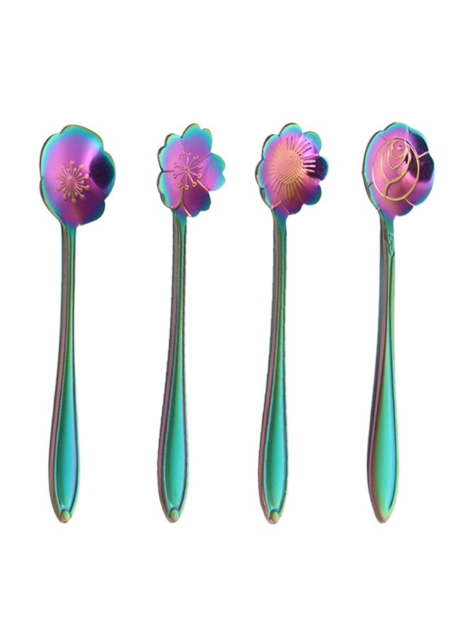 صن هوم طقم ملاعق على شكل زهرة مكون من 4 قطع متعدد الألوان - Image 1