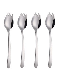 Sunhome 4-Piece Stainless Steel Sporks Set Silver  - Image 1