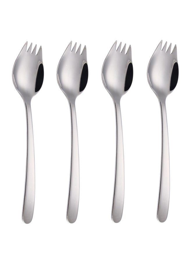 Sunhome 4-Piece Stainless Steel Sporks Set Silver  - Image 1