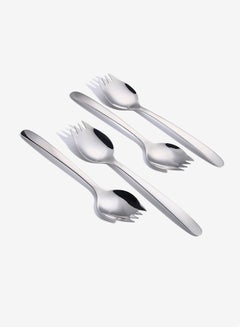 Sunhome 4-Piece Stainless Steel Sporks Set Silver  - Image 3
