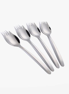 Sunhome 4-Piece Stainless Steel Sporks Set Silver  - Image 4