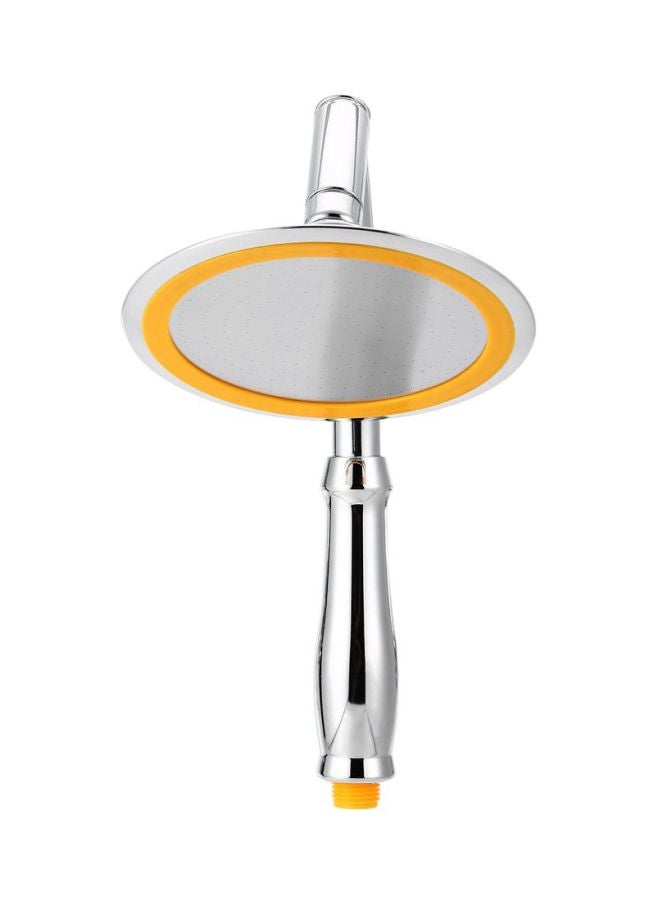 Adjustable Round Rainfall Shower Head Silver/Yellow 6inch  - Image 1